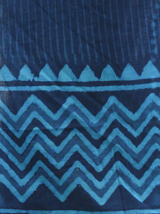 Indigo Sky Blue Cotton Hand Block Printed Dupatta - D04170425