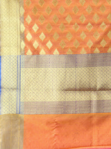 Banarasi Semi Georgette Dupatta With Zari Work -  Orange Purple & Gold  - D04170922