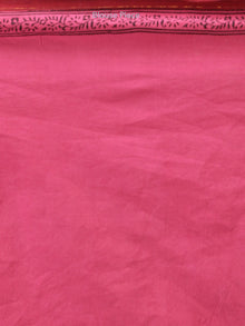 Crimson Red Pink Bagh Printed Maheshwari Cotton Saree - S031704207