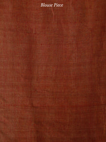 Beige Yellow Pink Green Orange Handwoven Linen Jamdani Saree With Tassels - S031703804