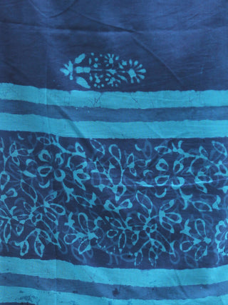 Indigo Sky Blue Cotton Hand Block Printed Dupatta - D04170426