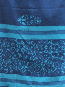 Indigo Sky Blue Cotton Hand Block Printed Dupatta - D04170426