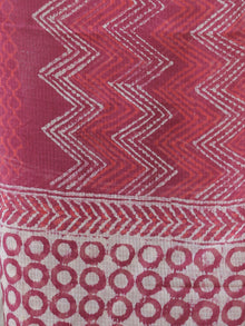 Onion Pink Ivory Kota Doria Cotton Hand Block Printed Dupatta  - D04170662