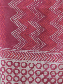 Onion Pink Ivory Kota Doria Cotton Hand Block Printed Dupatta  - D04170662