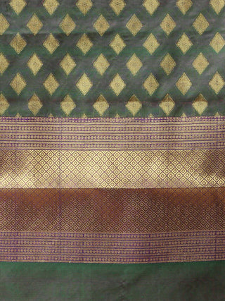 Banarasi Semi Georgette Dupatta With Zari Work - Dual Shade Magenta Green & Gold  - D04170923