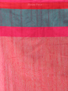 Banarasee Silk Saree With Zari Work - Coral Pink  Blue & Gold - S031704437