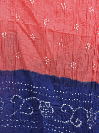 Admiral Blue Pink White Hand Tie & Dye Bandhej Suit Salwar Dupatta (Set of 3)  - S16281273