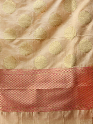 Banarasi Semi Georgette Dupatta With Zari Work - Ivory Magenta & Gold  - D04170925