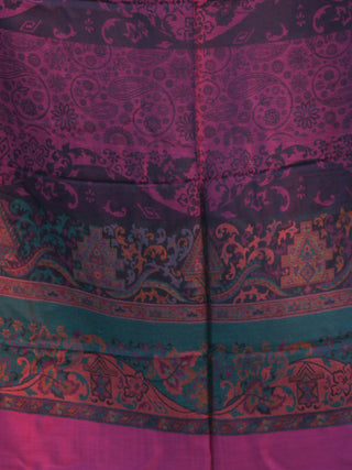 Plum Black Woollen Jamavari Silk Kashmiri Stole- S200540