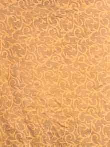 Mustard Yellow Ivory Hand Block Printed Cotton Mul Saree - S031703049