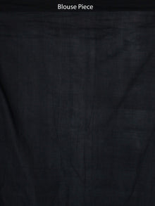 Red White Black Double Ikat Handwoven Mercerised Cotton Saree - S031703543