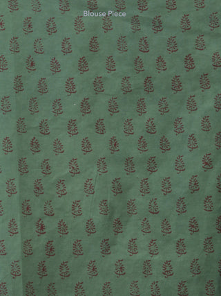 Green Maroon Bagh Printed Maheshwari Cotton Saree - S031704209