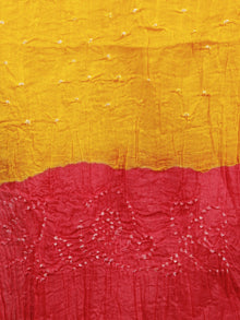 Red Yellow White Hand Tie & Dye Bandhej Suit Salwar Dupatta (Set of 3)  - S16281275