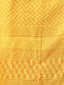 Yellow Ivory Chanderi Hand Block Printed Dupatta - D04170481