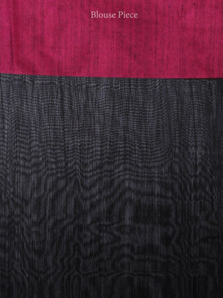 Banarasee Cotton Silk Saree With Zari Work - Black Pink & Copper Gold - S031704440
