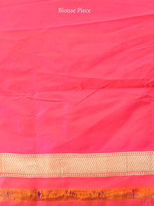 Banarasee Art Silk Saree With Bird Motif - Hot Pink & Gold - S031704344