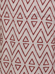 Black White Maroon Ivory Hand Block Printed Cotton Suit-Salwar & Dupatta - S1628190