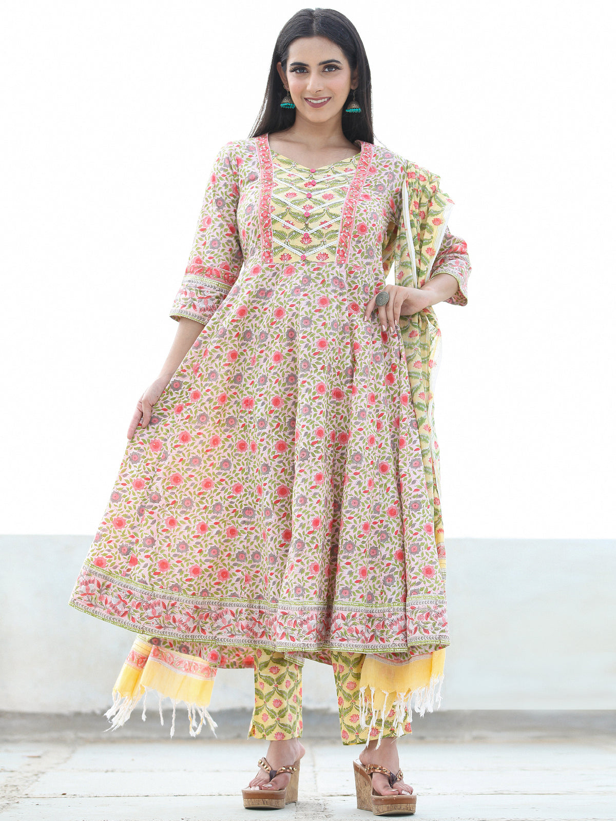 Jashn Najia - Set of AnarKali Kurta Pants & Dupatta - KS57E2497D