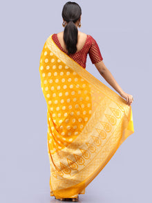 Banarasee Pure Chiffon Saree With Zari Work - Golden Yellow - S031704290