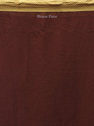 Banarasee Chiffon Saree With Golden Zari Weave - Brown & Gold - S031704357