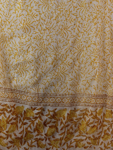 Ivory Yellow Hand Block Printed Cotton Suit-Salwar Fabric With Chiffon Dupatta (Set of 3) - S16281314