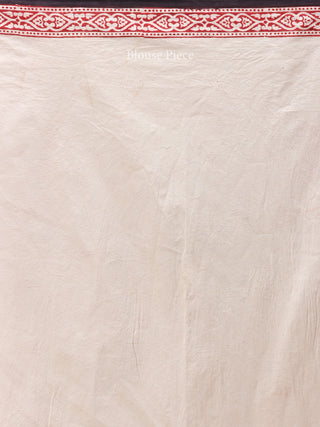 White Red Black Bagh Printed Maheshwari Cotton Saree - S031704442