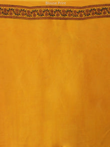 Mustard Green Rust Ajrakh Hand Block Printed Modal Silk Saree - S031704268