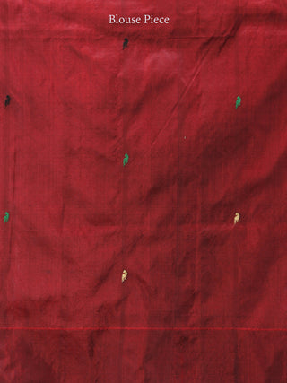 Banarasee Katan Silk Saree With Zari Work - Black Maroon Gold Green - S031704345