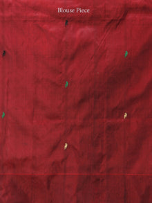 Banarasee Katan Silk Saree With Zari Work - Black Maroon Gold Green - S031704345