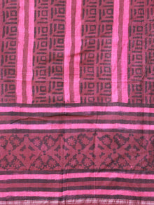 Rosewood Pink Chanderi Hand Block Printed Dupatta - D04170485