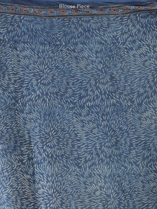 Indigo Black Maroon Ajrakh Hand Block Printed Modal Silk Saree - S031704198