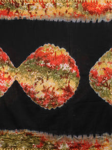 Black Red Marvel Hand Shibori Dyed in Natural Colors Chanderi Saree with Geecha Border - S03170139