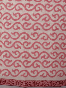 White Pink Blue Grey Hand Block Printed Cotton Suit-Salwar Fabric With Chiffon Dupatta (Set of 3) - S16281318