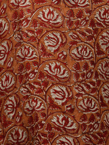 Rust Red Black Hand Block Printed Chiffon Saree with Zari Border - S031703274
