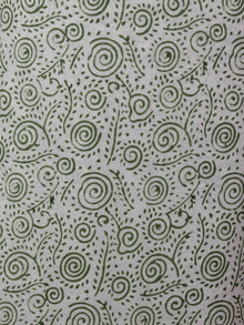 White Green Pink Hand Block Printed Cotton Suit-Salwar Fabric With Chiffon Dupatta (Set of 3) - S16281319