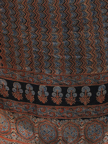 Indigo Black Red Ajrakh Hand Block Printed Modal Silk Dupatta - D04170340