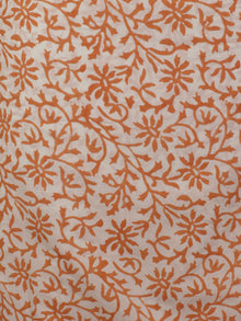 Ivory Orange Green Yellow Hand Block Printed Cotton Suit-Salwar Fabric With Chiffon Dupatta (Set of 3) - S16281321