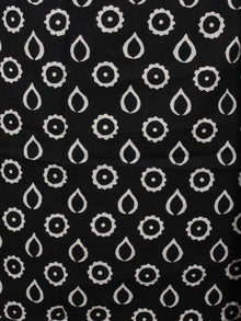 Black White Rust Ivory Hand Block Printed Cotton Suit-Salwar Fabric With Cotton Dupatta - S1628191