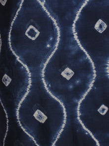 Indigo Ivory Lime Green Hand Shibori Dyed Chanderi Kurta & Chiffon Dupatta With Cotton Salwar Fabric Set of 3- S1628216