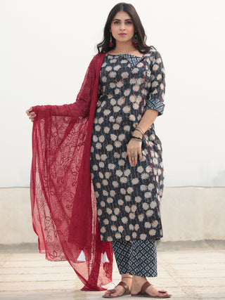 Bahaar Nofee - Set of Kurta Pants & Dupatta - KS79A2063D