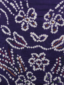Purple Maroon White Hand Tie & Dye Bandhej Suit Salwar Dupatta (Set of 3) With Hand Embroidery & Mirror Work - S16281244