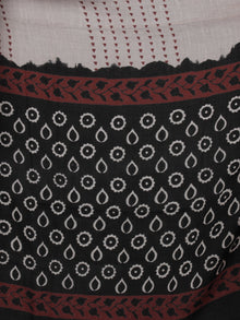 Black White Rust Ivory Hand Block Printed Cotton Suit-Salwar Fabric With Cotton Dupatta - S1628191