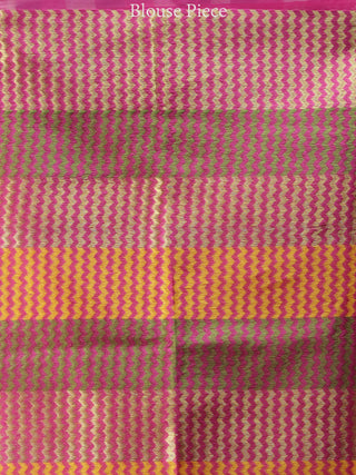 Banarasee Organza Saree With Zari & Resham Work - Ivory Pink & Gold - S031704310