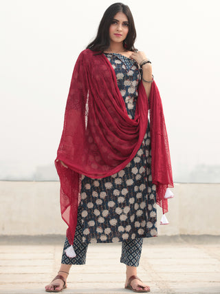 Bahaar Nofee - Set of Kurta Pants & Dupatta - KS79A2063D