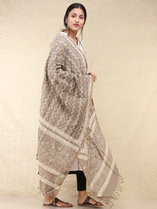 Kashish White Chanderi Hand Block Printed Dupatta - D04170737