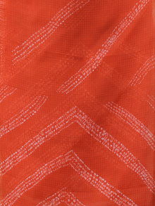 Orange White Shibori Kota Doria Cotton Hand Block Printed Dupatta  - D04170678