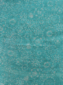 Sky Blue White Ivory Kota Silk Hand Block Printed Dupatta - D04170345