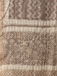 Kashish White Chanderi Hand Block Printed Dupatta - D04170737