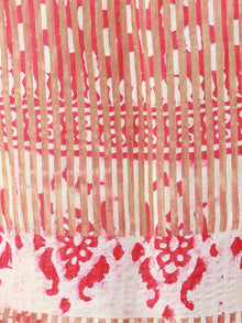Red Ivory Artificial Cotton Silk Hand Block Printed Dupatta  - D04170500