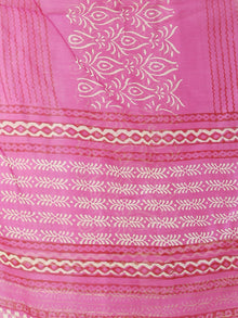 Pink Ivory  Chanderi Hand Block Printed Dupatta - D04170588